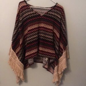 Boho Fringe Poncho